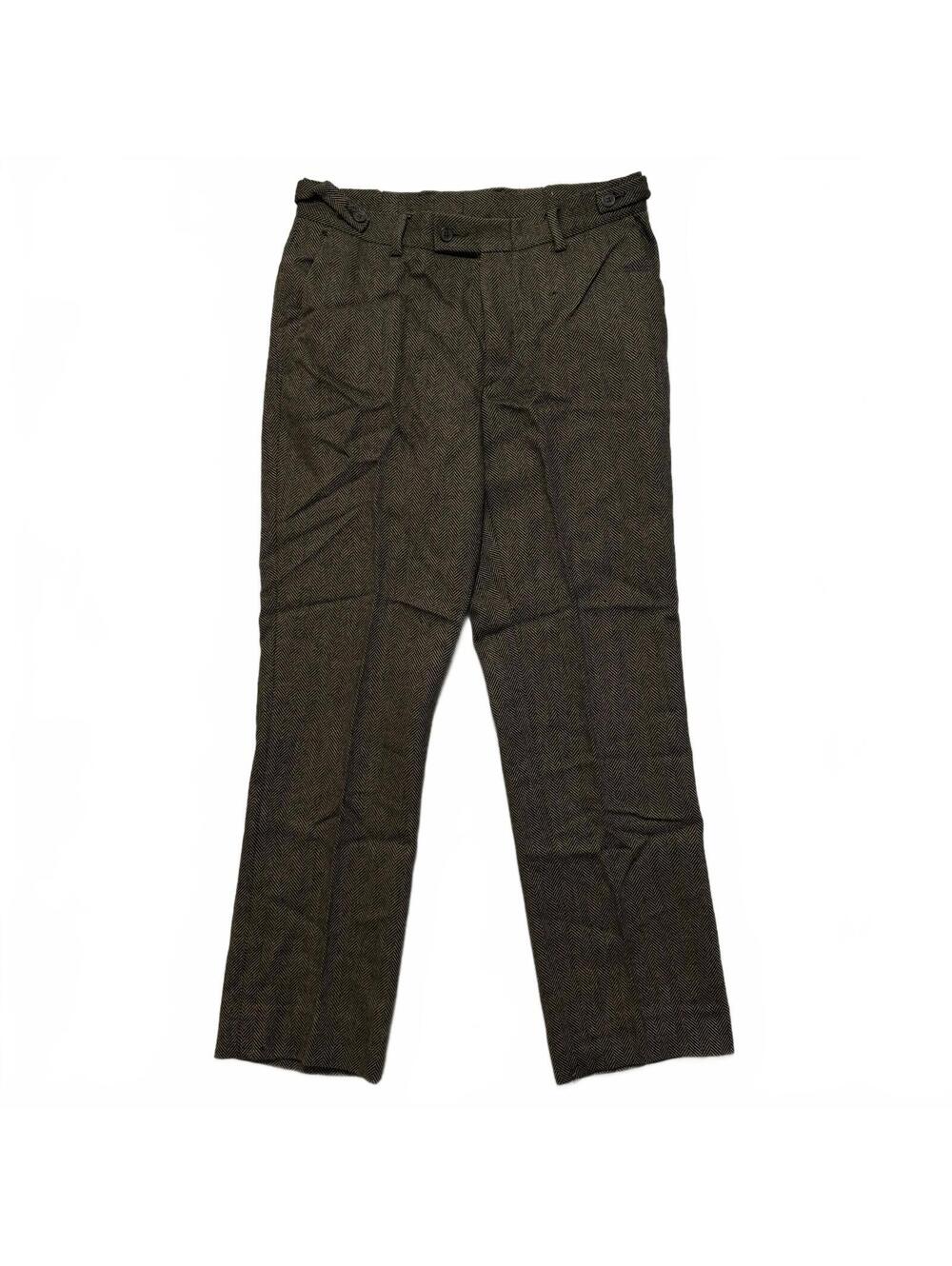Gucci Herringbone Wool Straight Trousers Dress Chino Pants Men's 48 Brown